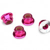 1747P Nuts, 4mm flanged nylon locking (aluminum, pink anodized) (4)