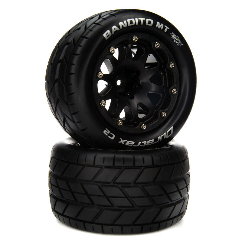 DTXC5536 x2 DuraTrax Bandito MT Belted 2.8" 2WD On-Road Truck Tires w/14mm Hex (Black) (2)