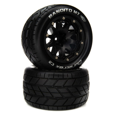 DTXC5536 x2 DuraTrax Bandito MT Belted 2.8" 2WD On-Road Truck Tires w/14mm Hex (Black) (2)