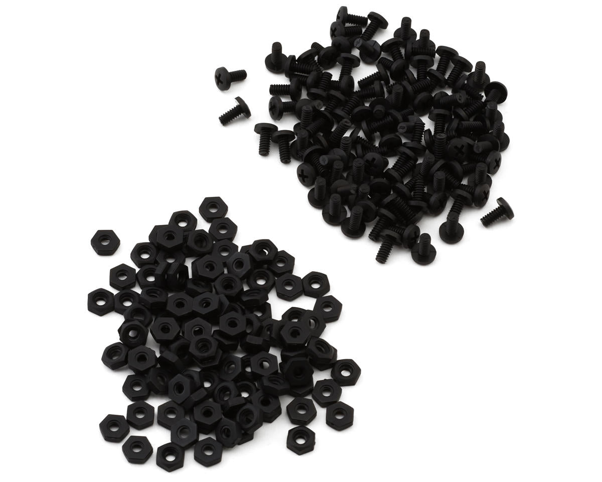 CSW9901 Custom Works Black Nylon Screws & Nuts (100pc)