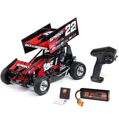LOS-2359 1/10 Scale  2WD 22S Sprint, RTR with Battery and Charger, Red