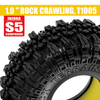 YQT-1005-1056YE INJORA 1.0" 57*22mm Rock Terrain Tires & Silicone Rubber Inserts Combo (4)