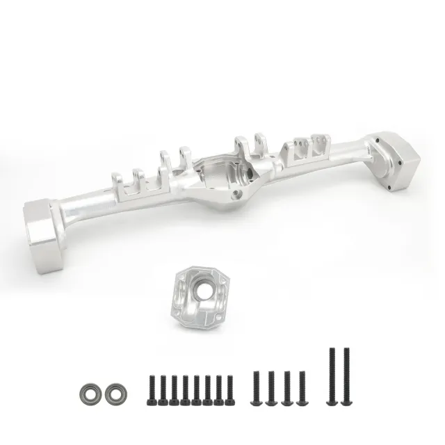 TLHTCAPRA-04 Treal Capra Rear Axle Housing CNC Solid Billet Aluminum 7075 One-Piece Design-Silver