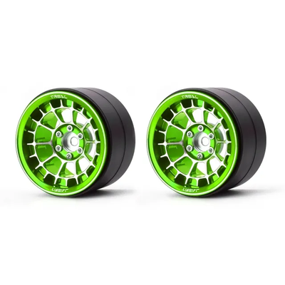 X0037PGK55 Treal Aluminium 2.2 Beadlock Wheels Rims(2)pcs Fit RC Crawler Mud Truck 2.2 Tires for Ryft Wraith RR10 -Type A-Green