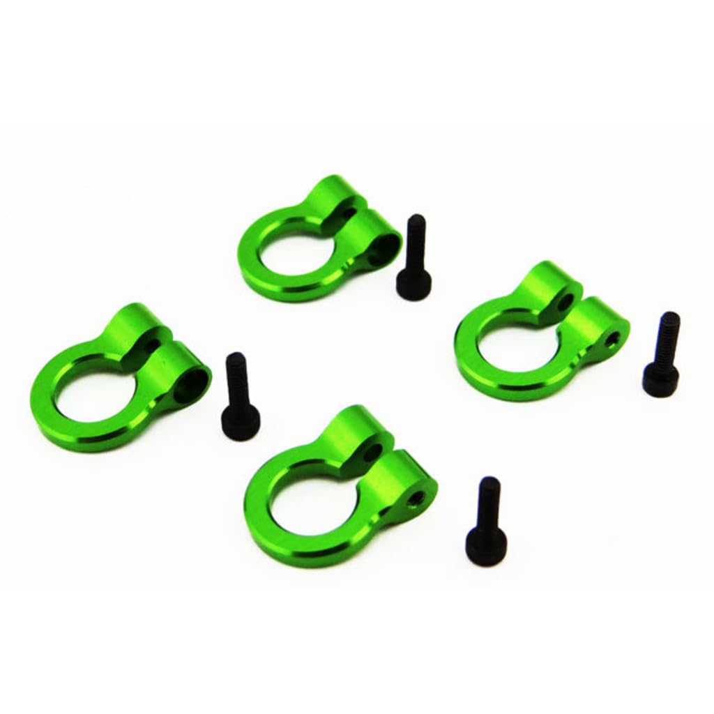 HRACC80805 - 1:10 Scale Aluminum Green Tow Shackle D-Rings (4)