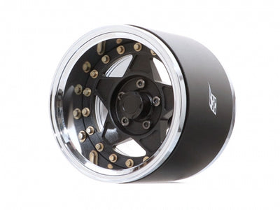 BRPB038CRMBK-EW ProBuild™ 1.9" Extra Wide RTS Adjustable Offset Aluminum Beadlock Wheels (2) Chrome/Matte Black