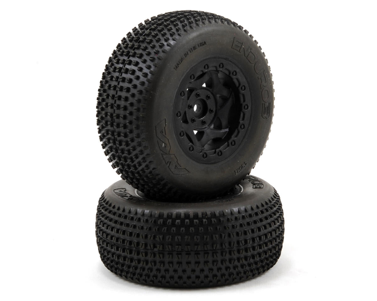 AKA13021V Enduro 3 Wide SC Pre-Mounted Tires (SC6/Slash) (2) (Black) w/12mm Hex