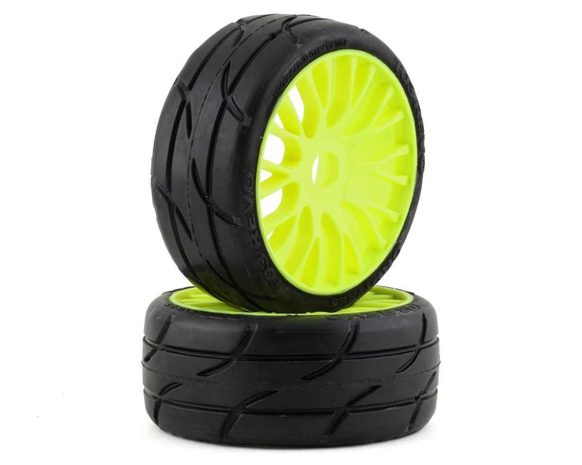 GTY03-XM5 GRP Tires GT - TO3 Revo Belted Pre-Mounted 1/8 Buggy Tires (Yellow) (2) (XM5) w/FLEX Wheel