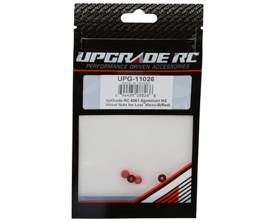 UPG-11026 UpGrade RC Aluminum 2mm Wheel Lock Nuts for Losi® Micro-B™ & Micro-T™ (Red) (4)