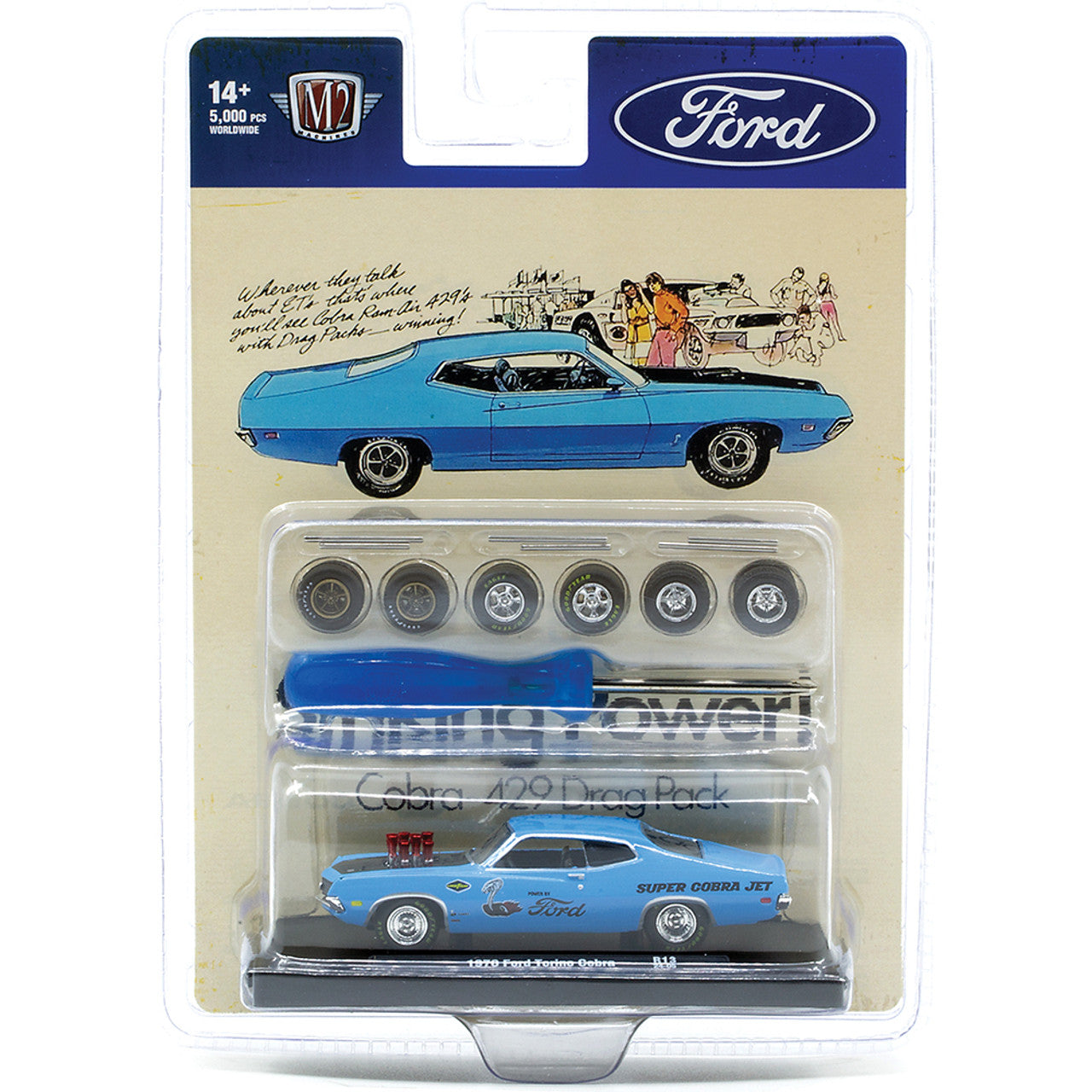 M2 Machines 1970 Ford Torino Cobra - Blue