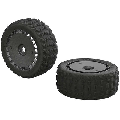 AR550048 1/8 KATAR T 6S Front/Rear 3.8 Pre-Mounted Tires (2)