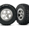 5873 1/10 SCT Satin Chrome Wheels & Off-Road Tires (2)