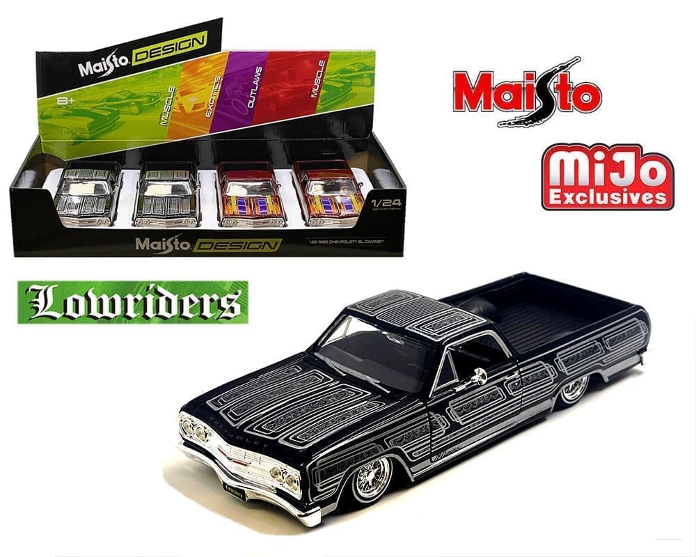 Maisto 34543D-MJ 1:24 Chevy 1965 El Camino Lowriders (BK-RD)
