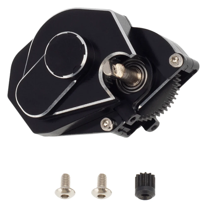 MEUS Racing SCX24 Assembled Transmission Complete Aluminum Gearbox (Black)