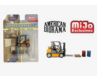 AD-2434MJ American Diorama 1:64 Figures Heavy Lifters Forklift Set II – MiJo Exclusives