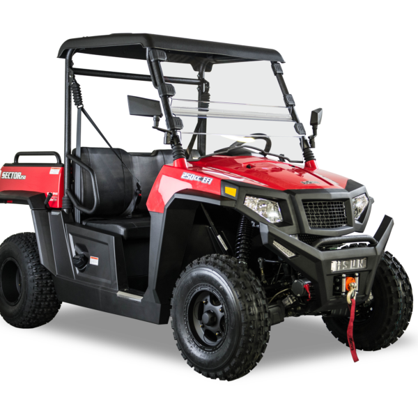 hisun sector 250cc red off road utility buggy